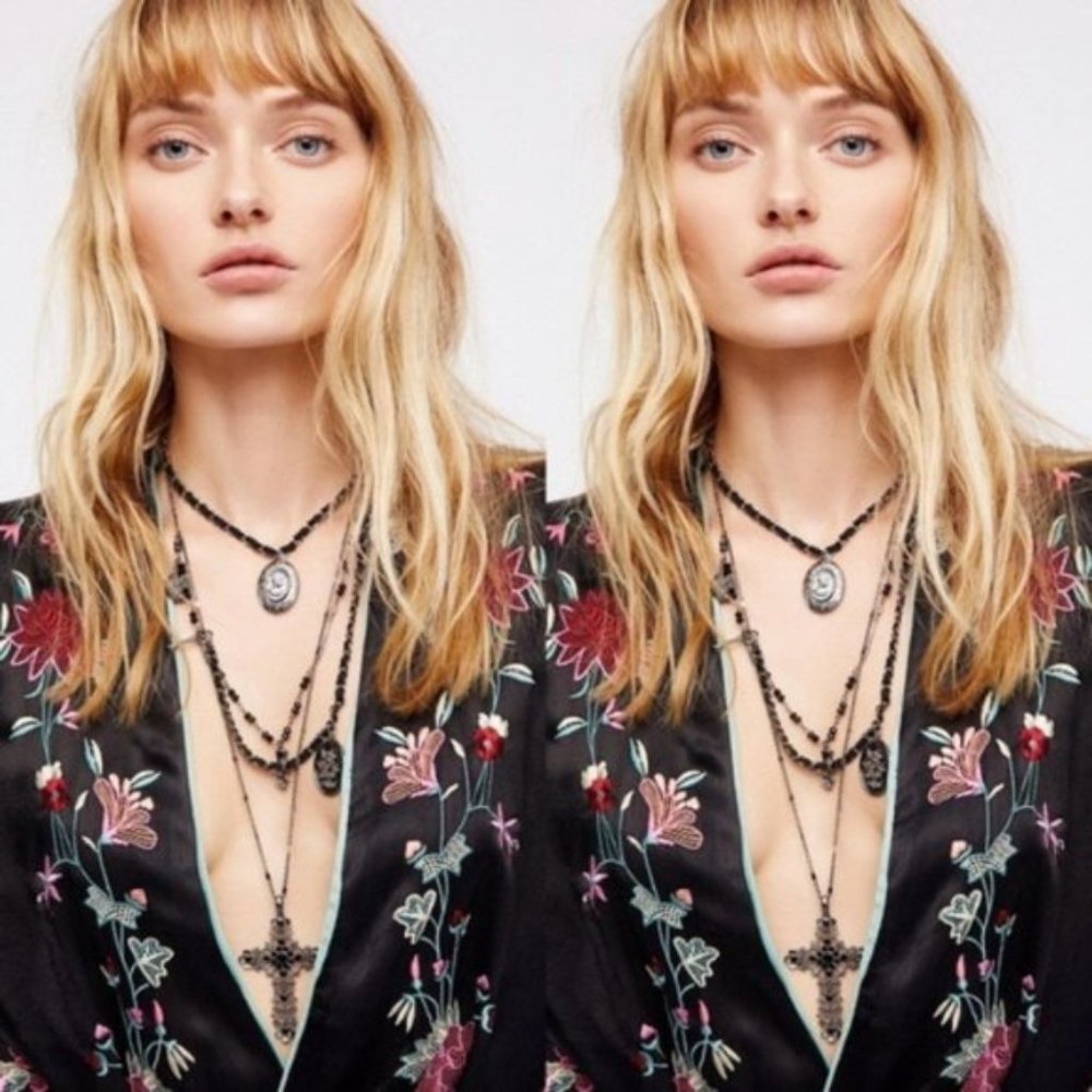 Free People Florence Leather Charm Rosary